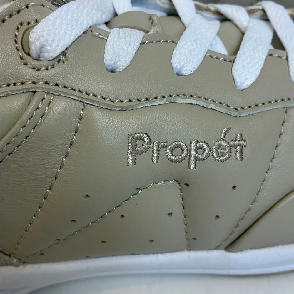 Propet Washable Walker Women's Beige Leather Shoes W3840 US Size 7.5 Comfort